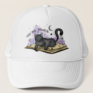 Je bent magisch - Mystieke Zwarte Kat &  Boek Trucker Pet