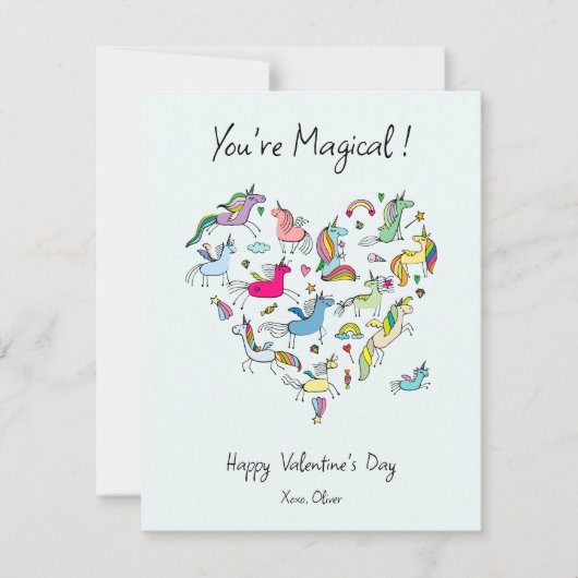 Je bent Magisch, Schattige Eenhoorn Kinderen Valen Notitiekaartje (Voorkant)