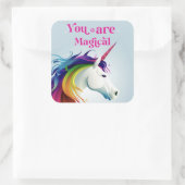 Je bent magisch vierkante sticker (Tas)