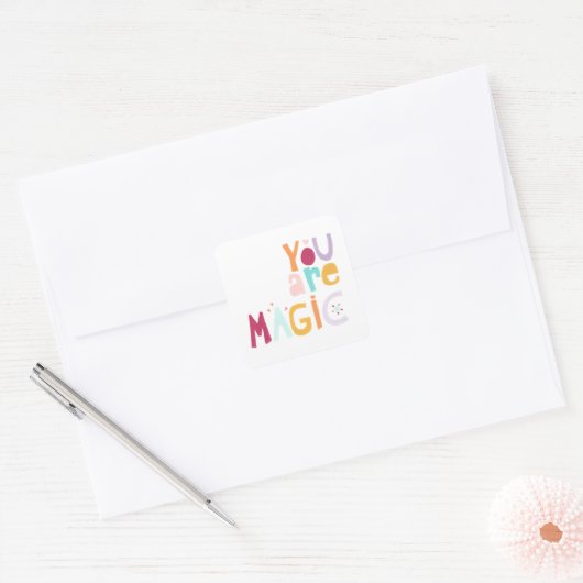 Je bent Magisch Vierkante Sticker (Envelop)