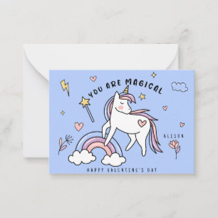 Je Bent Magische Eenhoorn en Regenboog Valentijn Notitiekaartje