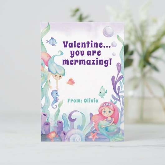 Je bent Mermazing Classroom Valentijnsdag Bedankkaart (Staand voorkant)