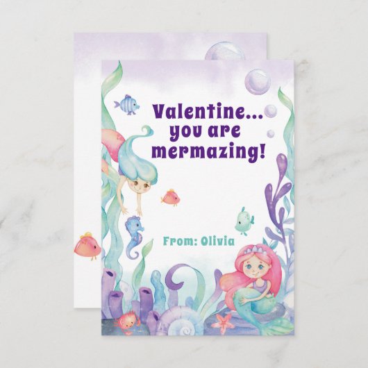 Je bent Mermazing Classroom Valentijnsdag Bedankkaart (Voorkant / Achterkant)