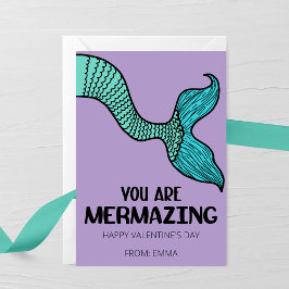 Je Bent Mermazing Valentijnkaart voor Kinderen Notitiekaartje