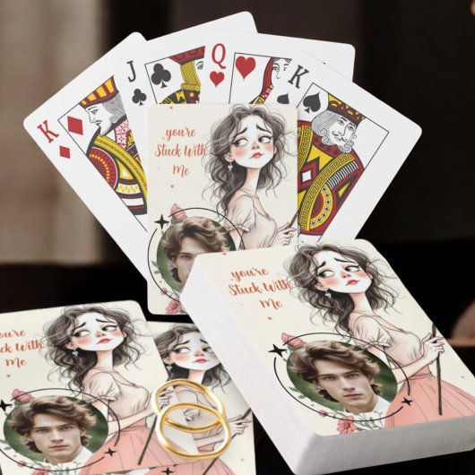 Je bent met mij aan het stommelen pokerkaarten