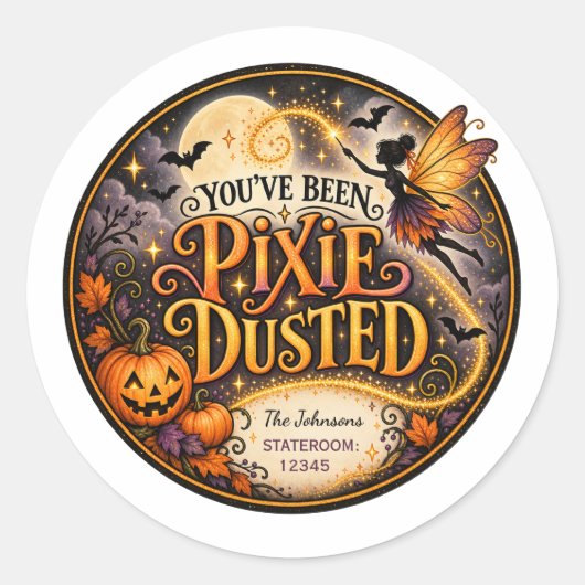 Je Bent Met Pixie Dust Bestoven Halloween Cruise S Ronde Sticker (Voorkant)