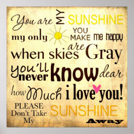 Je bent mijn achtergrond voor Sunshine Word Art Poster