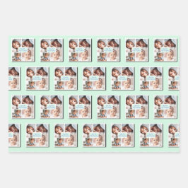 Je bent mijn alles Baby foto op groen Inpakpapier Vel