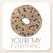 Je bent mijn 'Alles Bagel Breakfast Food Love' Kartonnen Onderzetters (Voorkant)