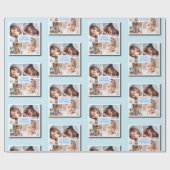 Je bent mijn alles fotocollage op blauw cadeaupapier (Vlak)