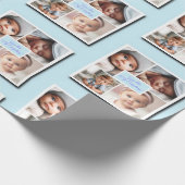 Je bent mijn alles fotocollage op blauw cadeaupapier (Hoek)