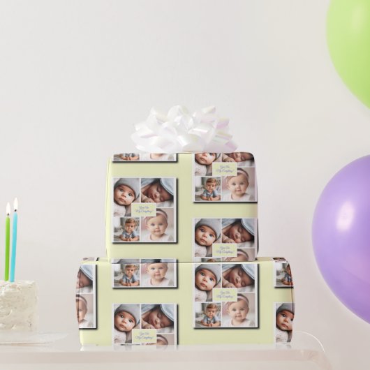 Je bent mijn alles fotocollage op geel cadeaupapier (Feestgeschenken)