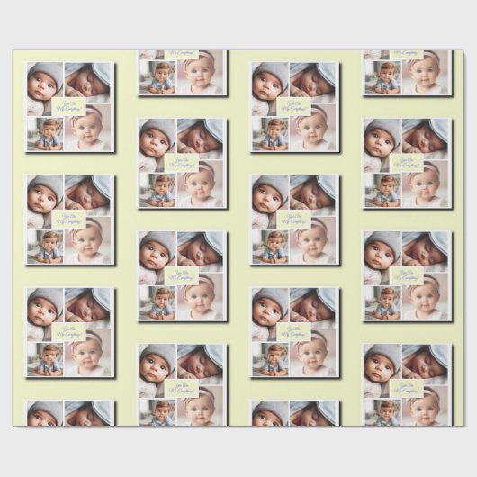 Je bent mijn alles fotocollage op geel cadeaupapier (Vlak)