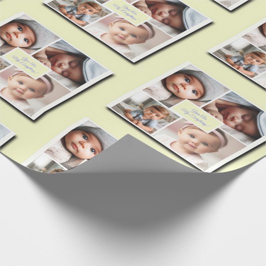 Je bent mijn alles fotocollage op geel cadeaupapier (Hoek)