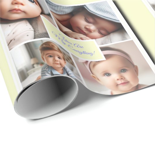 Je bent mijn alles fotocollage op geel cadeaupapier (Rol Hoek)