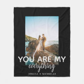 Je bent mijn Alles Paar Foto Zwart Custom Fleece Deken (Voorkant)