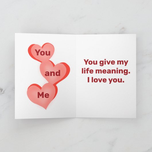 "Je bent mijn alles" Romantische zoete liefde Feestdagen Kaart (Binnen)