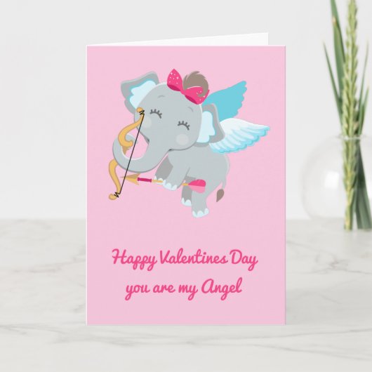 Je bent mijn Angel Cute Elephant Valentijnsdag Feestdagen Kaart (Voorkant)