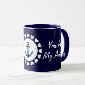 Je bent mijn anker mok | Nautisch geschenk met har (Voorkant rechts)