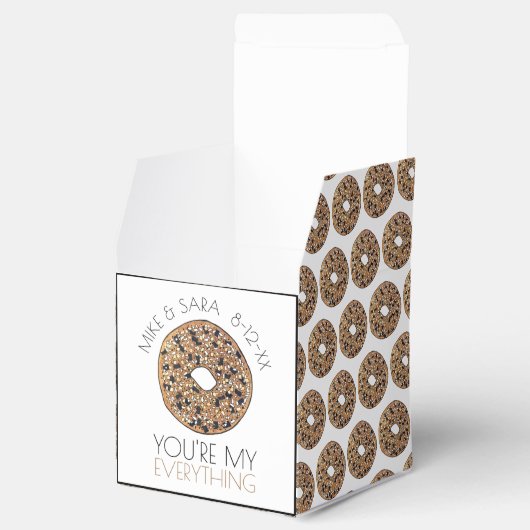 Je bent mijn Bagel Foodie Wedding Favor. Bedankdoosjes (Geopend)
