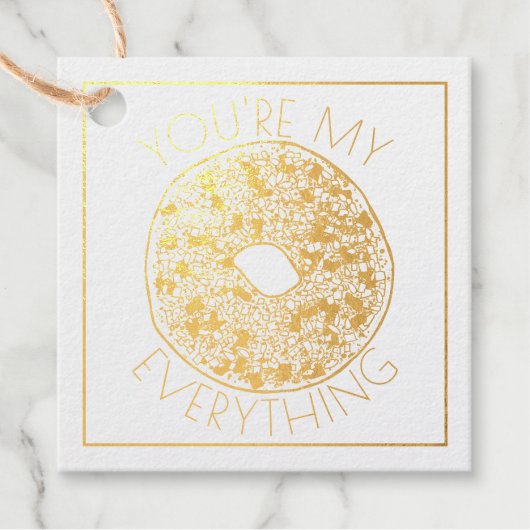 Je bent mijn Bagel Foodie Wedding Favor. Bedankjes Labels (Voorkant)