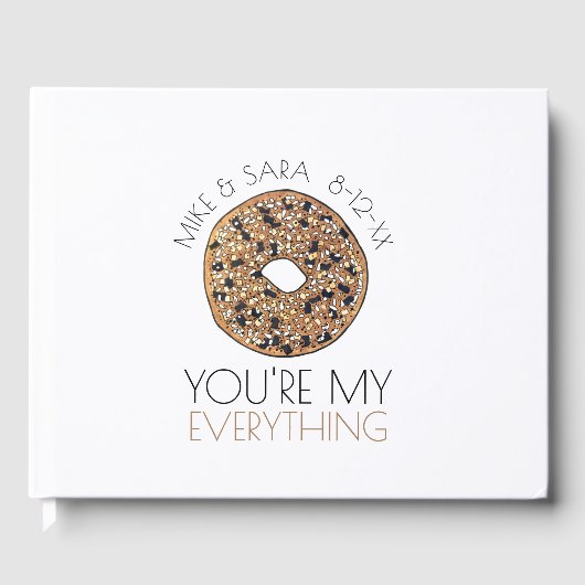Je bent mijn Bagel Foodie Wedding Favor. Gastenboek (Voorkant)