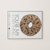 Je bent mijn Bagel Foodie Wedding Favor. Legpuzzel (Horizontaal)