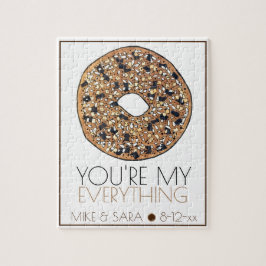 Je bent mijn Bagel Foodie Wedding Favor. Legpuzzel