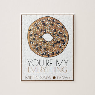Je bent mijn Bagel Foodie Wedding Favor. Legpuzzel