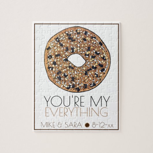 Je bent mijn Bagel Foodie Wedding Favor. Legpuzzel (Verticaal)