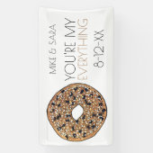 Je bent mijn Bagel Foodie Wedding Favor. Spandoek (Verticaal)
