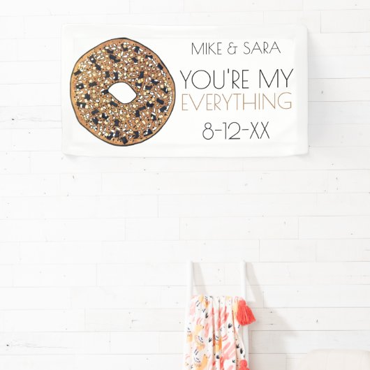Je bent mijn Bagel Foodie Wedding Favor. Spandoek (Insitu)