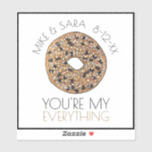 Je bent mijn Bagel Foodie Wedding Favor. Sticker (Vel)