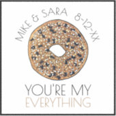 Je bent mijn Bagel Foodie Wedding Favor. Sticker (Voorkant)