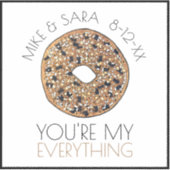 Je bent mijn Bagel Foodie Wedding Favor. Sticker (Voorkant)