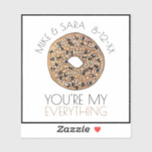 Je bent mijn Bagel Foodie Wedding Favor. Sticker (Vel)