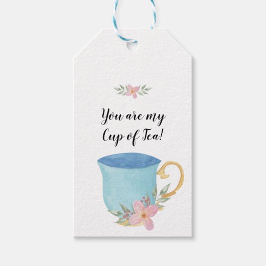 Je bent mijn beker van Tea Blue en Roze Cadeaulabel (Voorkant)
