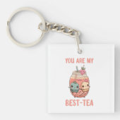Je bent mijn beste thee kawaii boba belletjes pare sleutelhanger (voorkant)