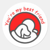 Je bent mijn beste vriend ronde sticker (Voorkant)