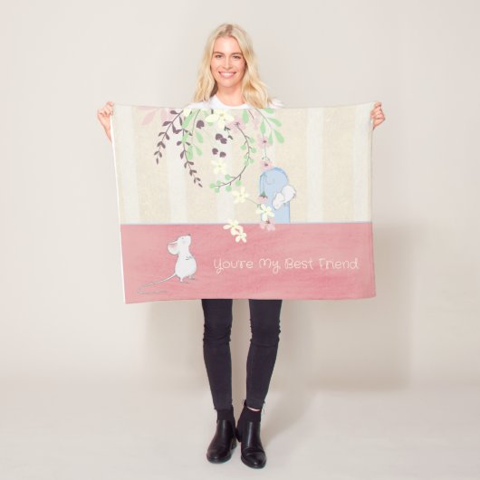 Je bent mijn beste vriend White Mice Custom Fleece Deken (In situ)