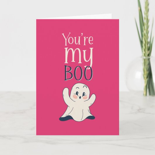 Je bent mijn Boo Cute Ghost Funny Pun Valentijnsda Feestdagen Kaart (Voorkant)
