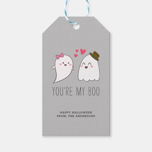 Je bent mijn Boo Halloween Kawaii Ghost Simpel Cadeaulabel (Voorkant)