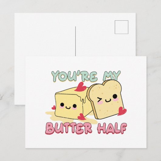 Je Bent Mijn Boterhelft Woordspeling Briefkaart (Voorkant / Achterkant)