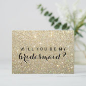 Je bent mijn Bridesmaid - Glitter Fab Kaart (Staand voorkant)