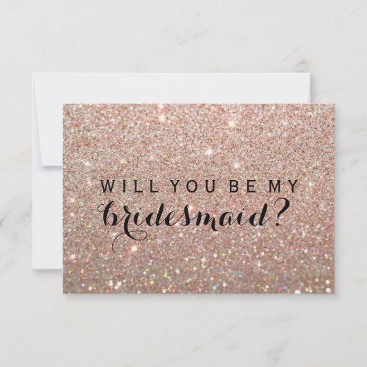 Je bent mijn Bridesmaid - Roos Gold Fab Kaart (Voorkant)