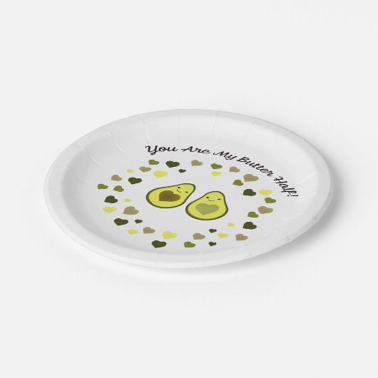 Je bent mijn butter Half Love Avocados Papieren Bordje (Gekanteld)