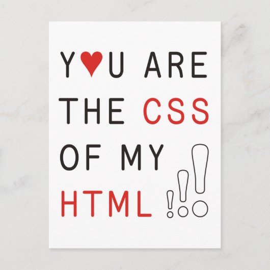 Je bent mijn CSS Briefkaart (Voorkant)