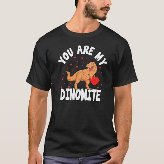 Je bent mijn Dinomite Grappig T Rex met een hart V T-shirt (Voorkant)