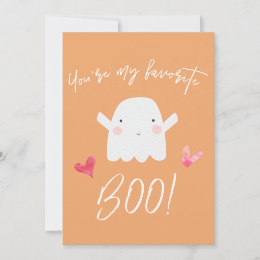 "Je bent mijn favoriete Boo!" Cute Halloween Ghost Feestdagenkaart (Voorkant)