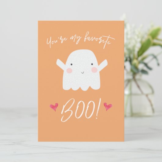 "Je bent mijn favoriete Boo!" Cute Halloween Ghost Kaart (Staand voorkant)